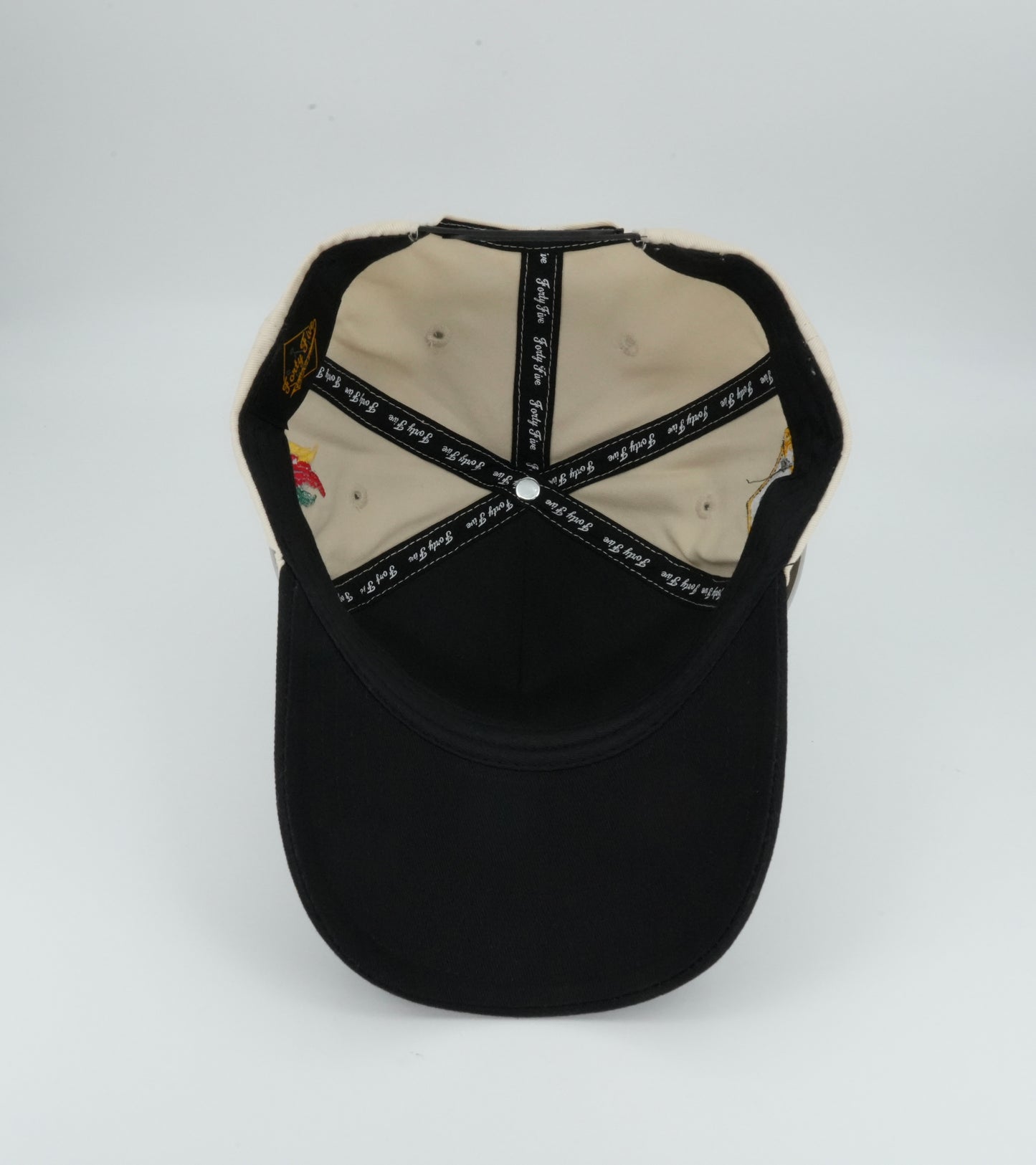 45 Cursive Trucker Cap Beige-Black