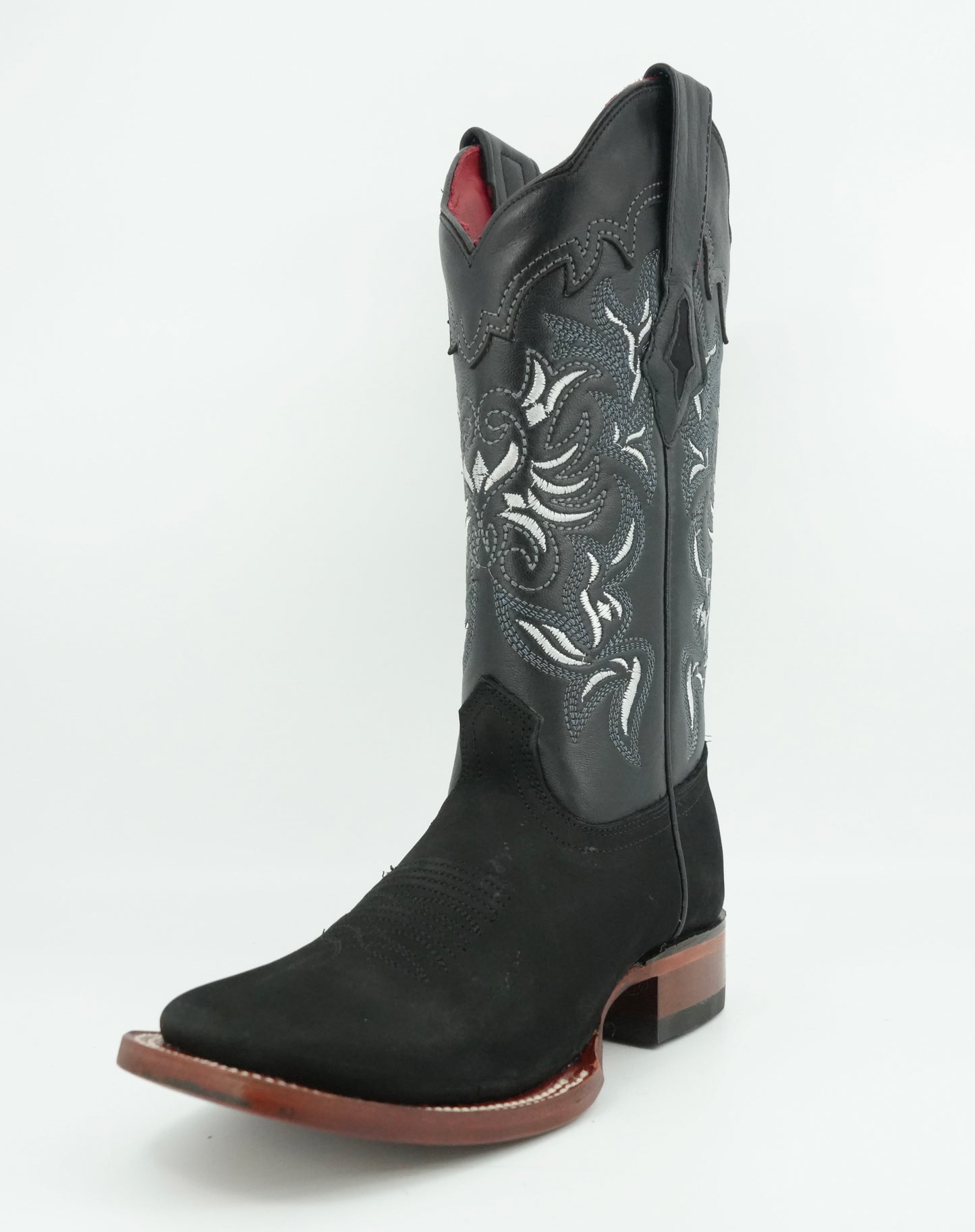 Los Altos Women's Nobuck Black Wide Square Toe Boot
