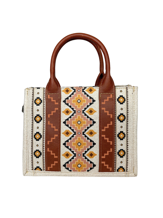 Wrangler Southwestern Print Small Canvas Tote/Crossbody - Coffee