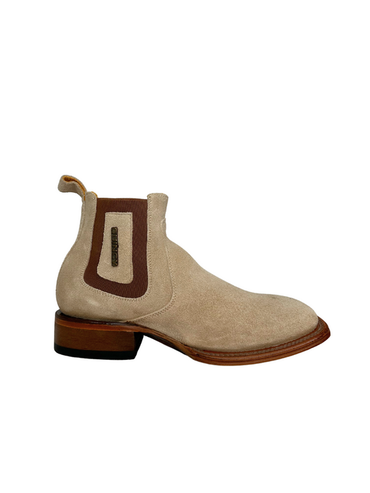 Quincy Men's Suede Leather Short Boot - Bone