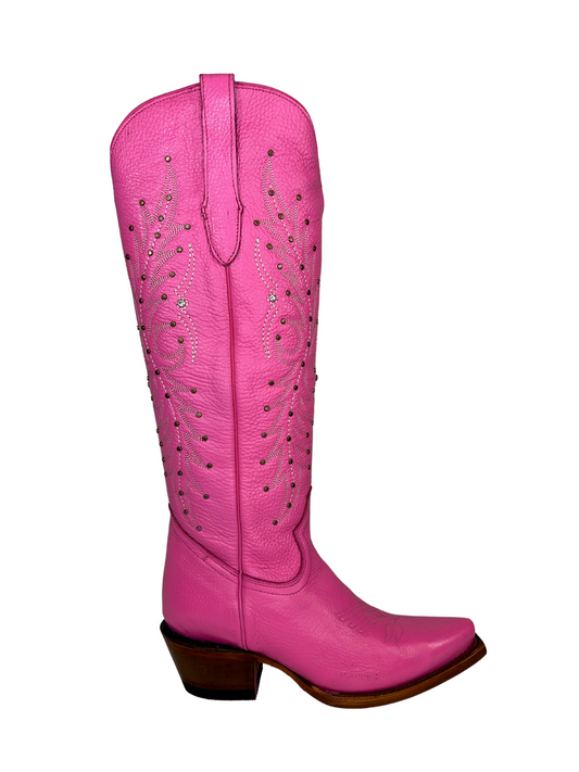 Quincy Barbie Pink Tall Leather Boot