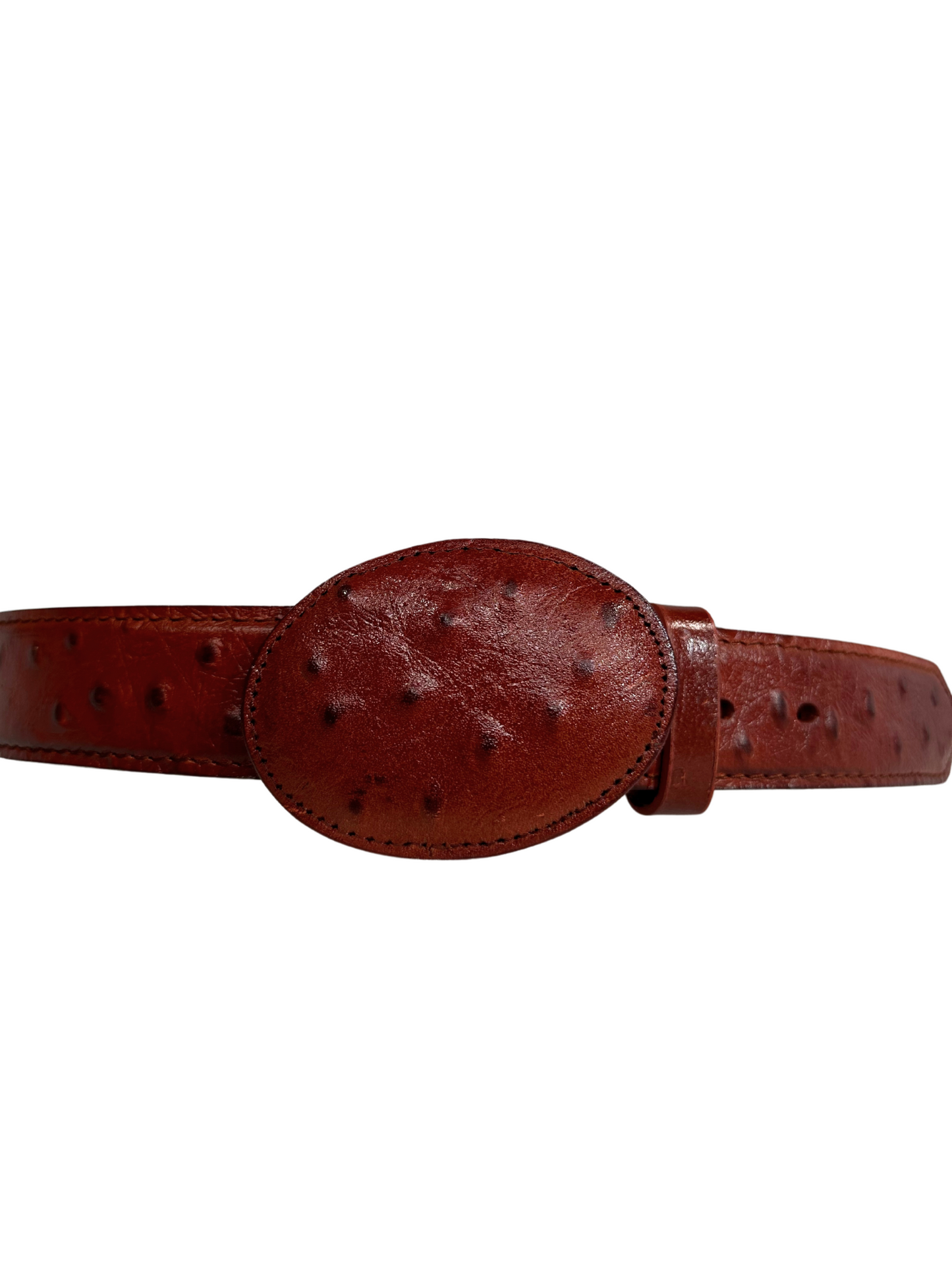 Imitation Ostrich Belt - Brick
