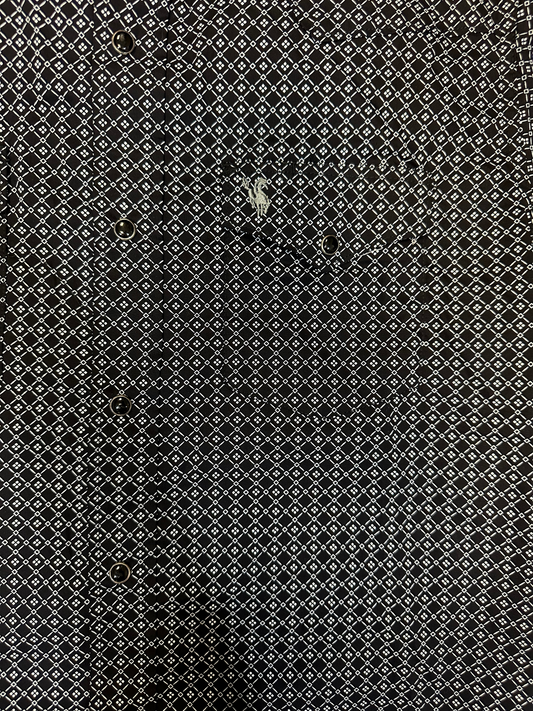 Men's Rodeo Black/White Short Sleeve Button Down Shirt