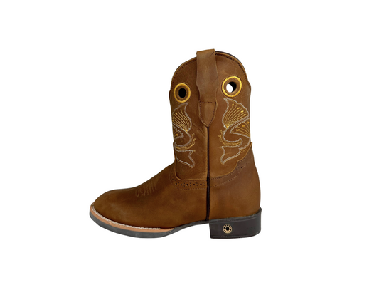 Black Stone Kid's Tan Yellow Stitched Boots