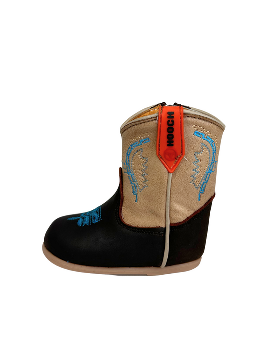 Hooch Toddler's Brown & Blue Stitched Boot