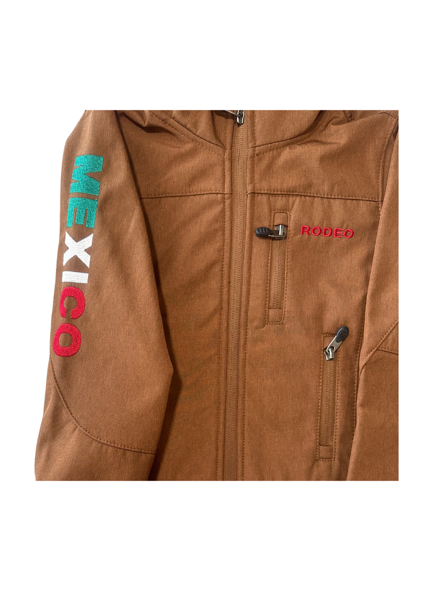 Kid's Unisex Rodeo Mexico Logo Softshell Jacket - Cognac