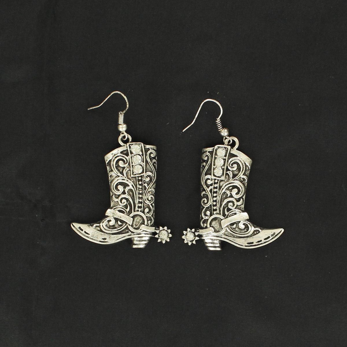 Blazin Roxx Silver Western Boot Earrings