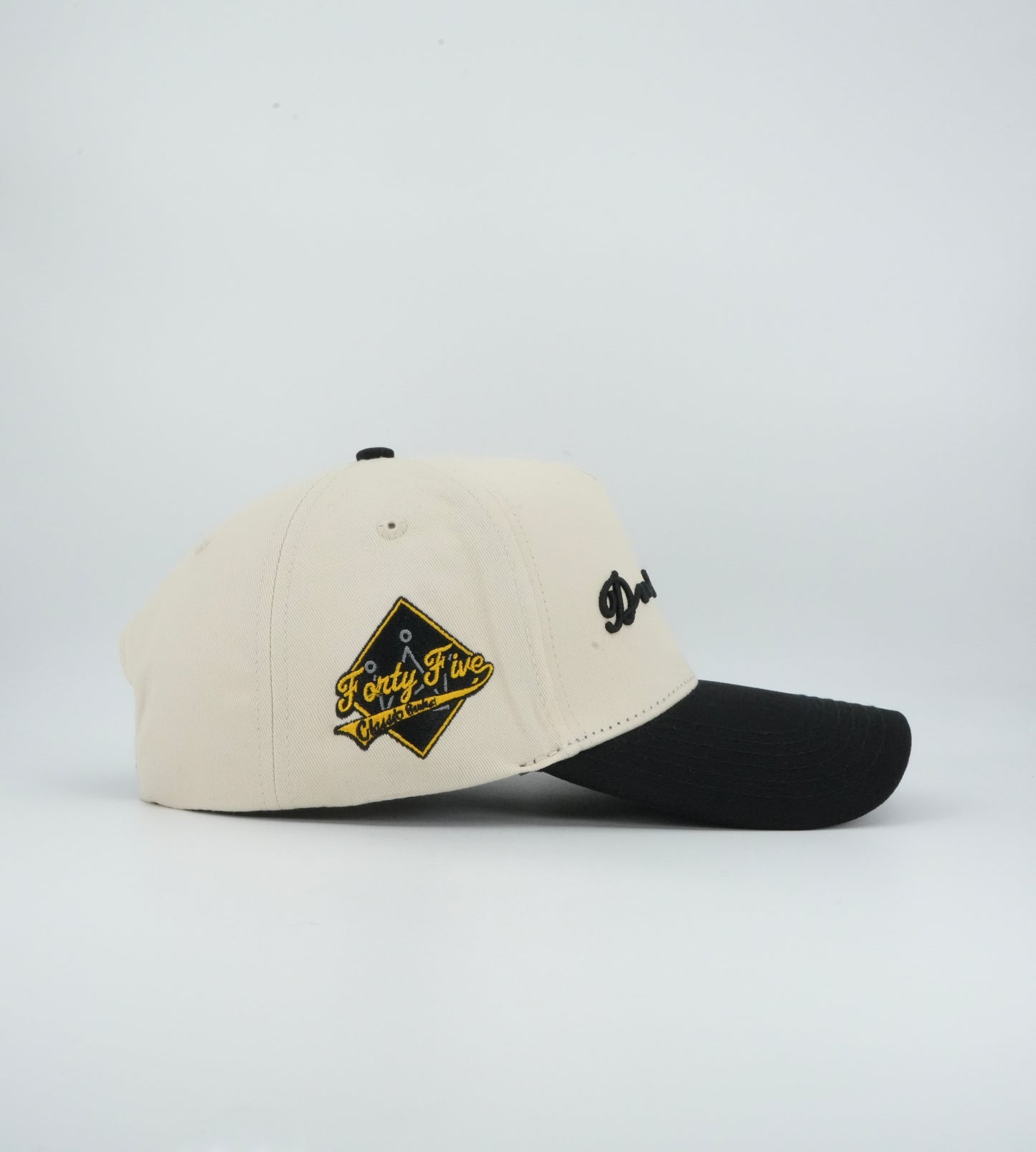 45 Cursive Trucker Cap Beige-Black