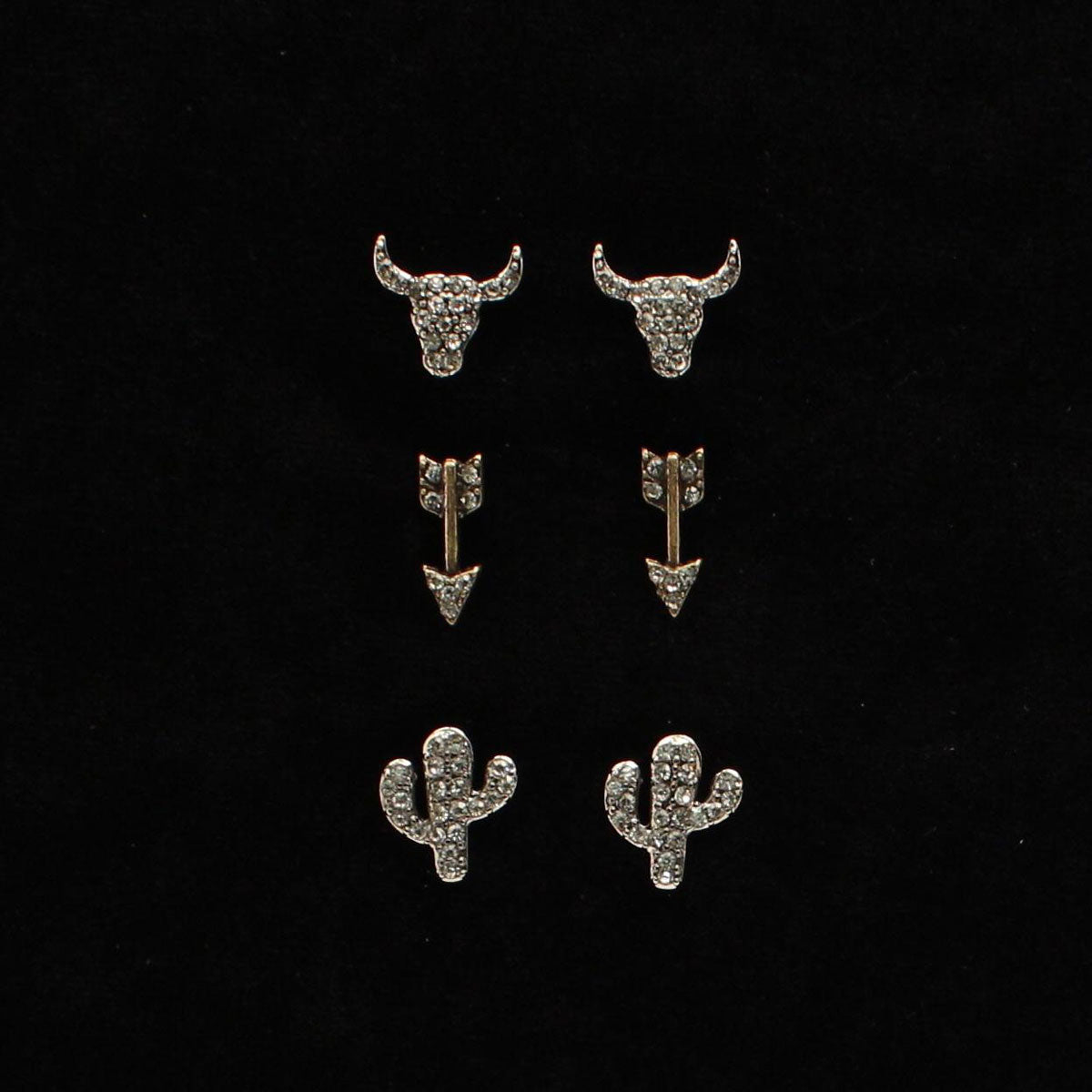 Blazin Roxx Silver Western 3 pc Earring Set