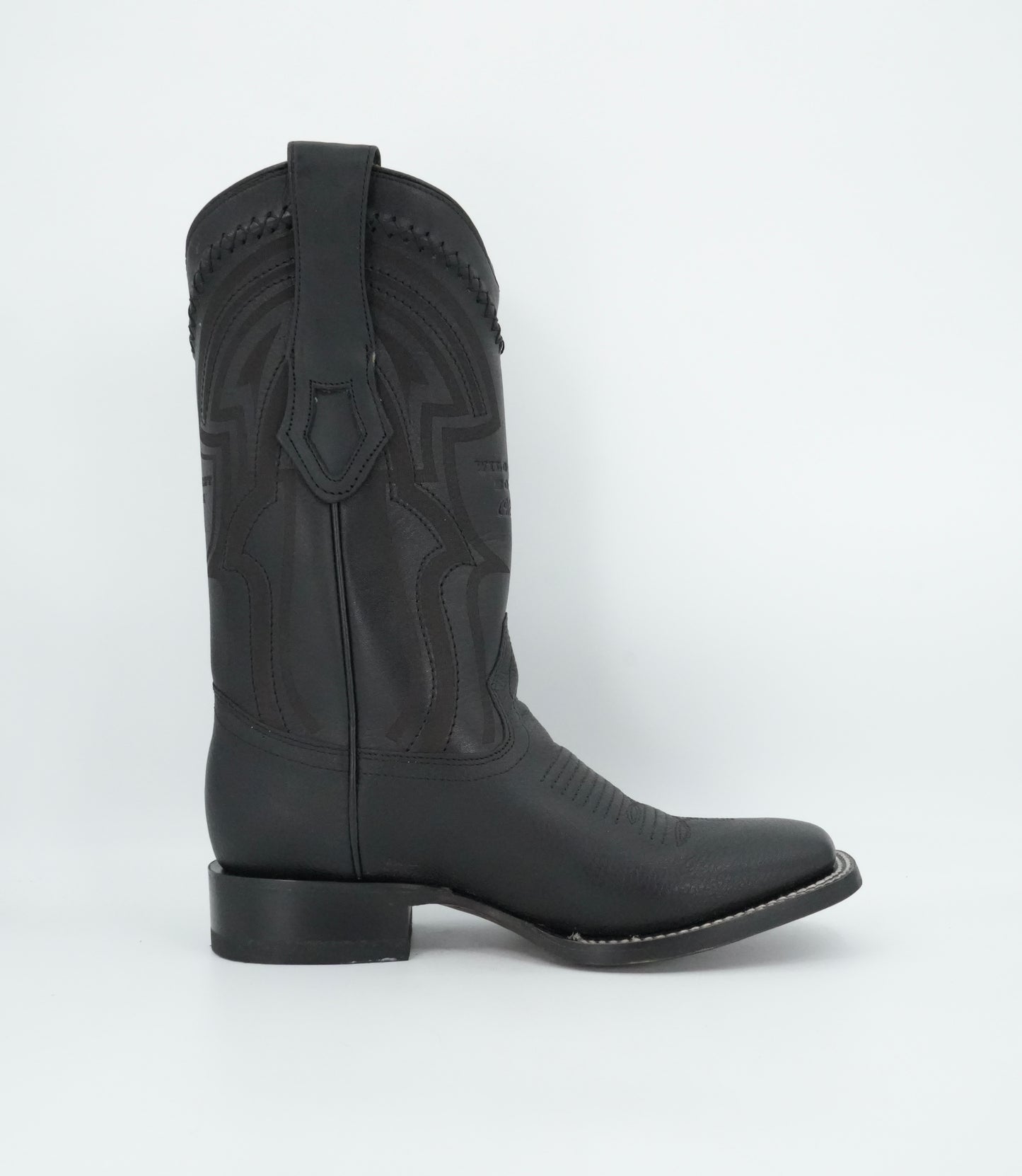 Wild West Men's Grisly Laser Black Wide Square Toe Boot