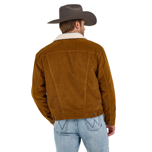 Men's Wrangler Cowboy Cut Sherpa Lined Corduroy Jacket - Rust