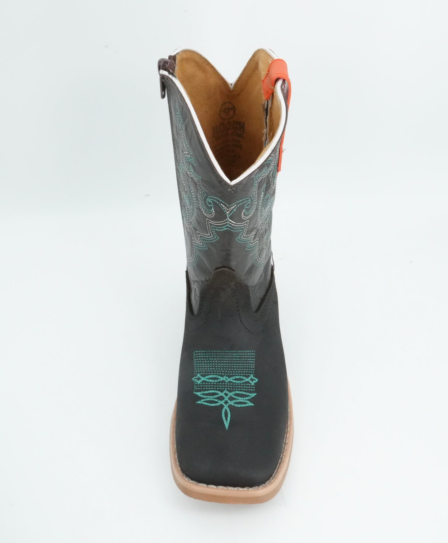 Hooch Kid's Dark Brown & Teal Stitched Boots