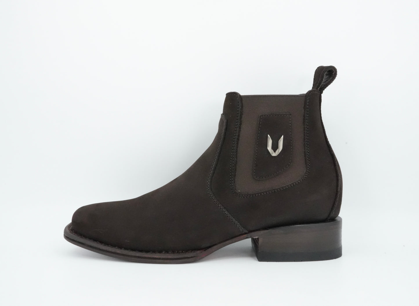 Vestigium Jr’s Nobuck Dark Brown Square Toe Short Boot