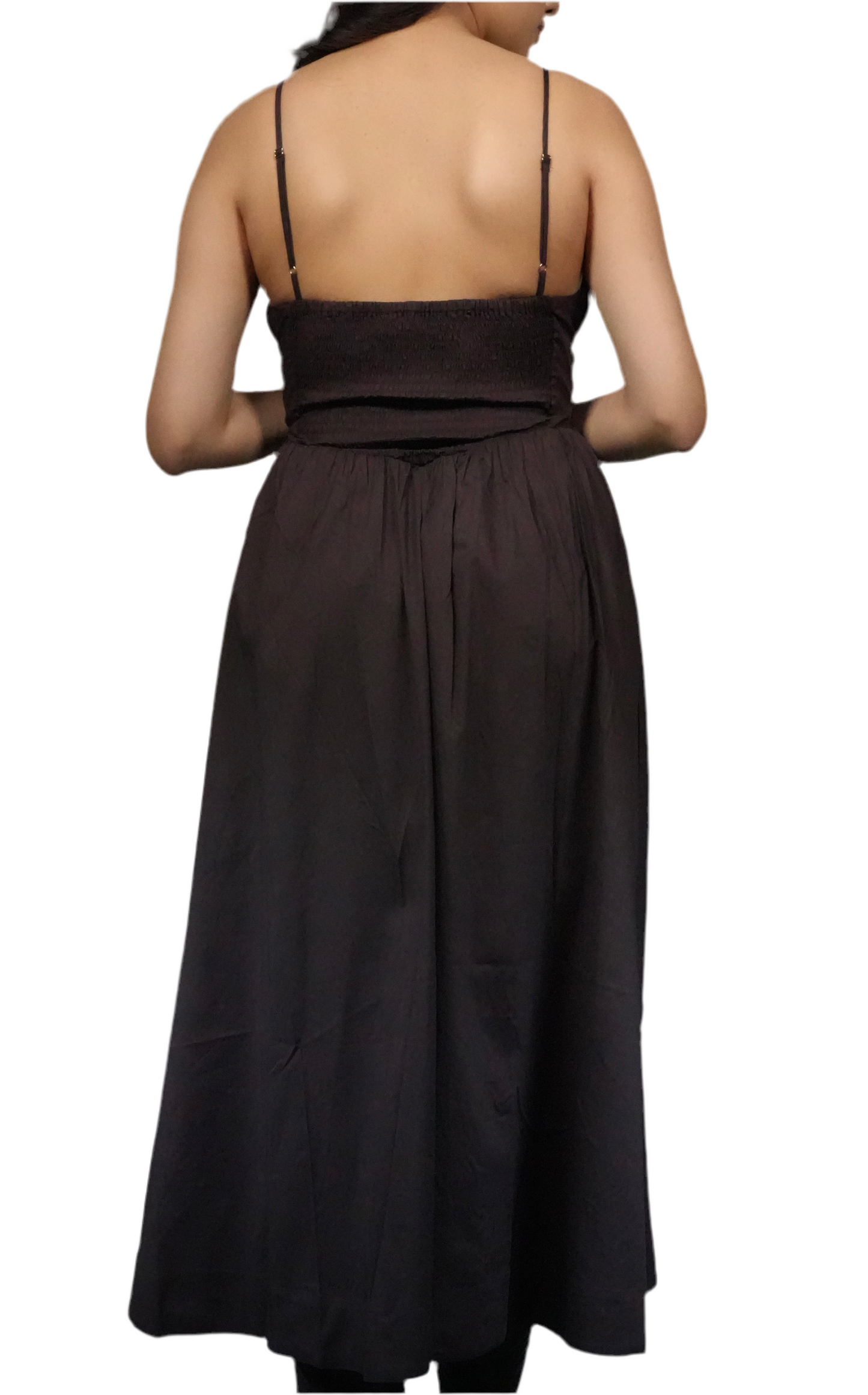 Blue B Women's Spaghetti Strap A-Line Maxi Dress - Chocolate