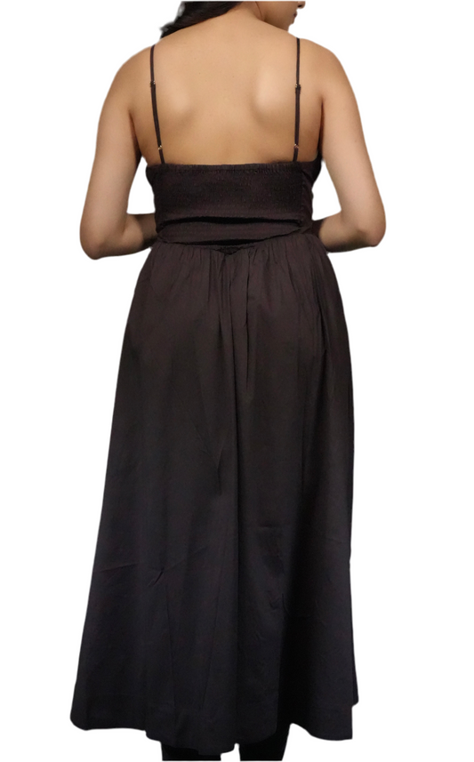 Blue B Women's Spaghetti Strap A-Line Maxi Dress - Chocolate