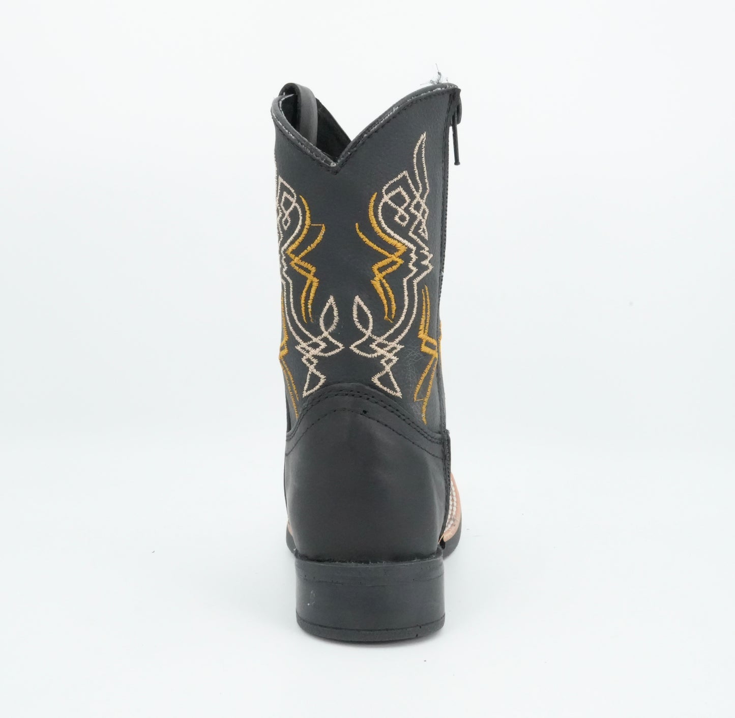 A&A Kid's Black Gold Crazy Stitched Boot