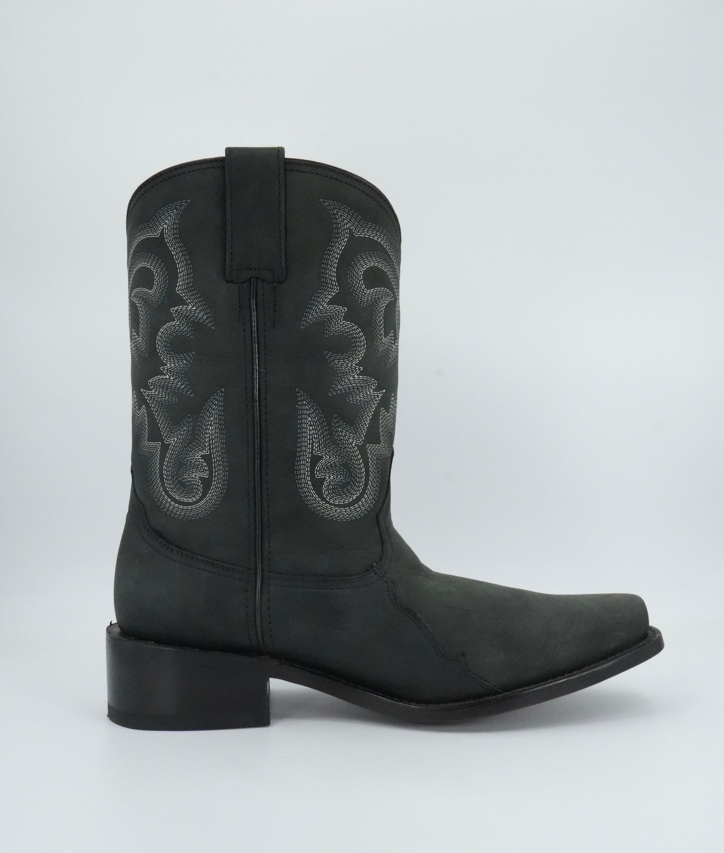 Los Altos Men's Black Gamusa Trompa De Puerco Narrow Square Toe Boot