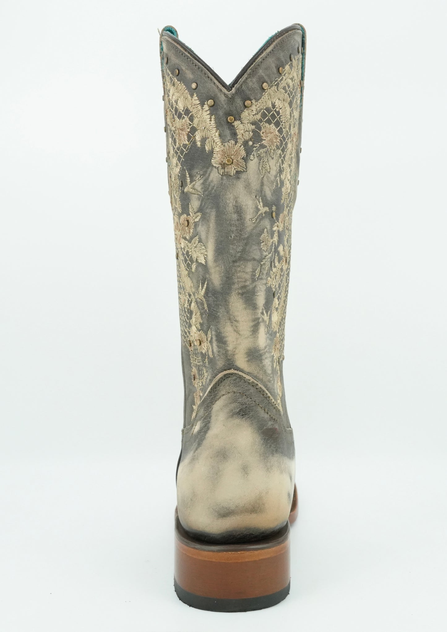 Quincy Women's Hummingbirds Crazy Old Tobacco Wide Square Toe Boot