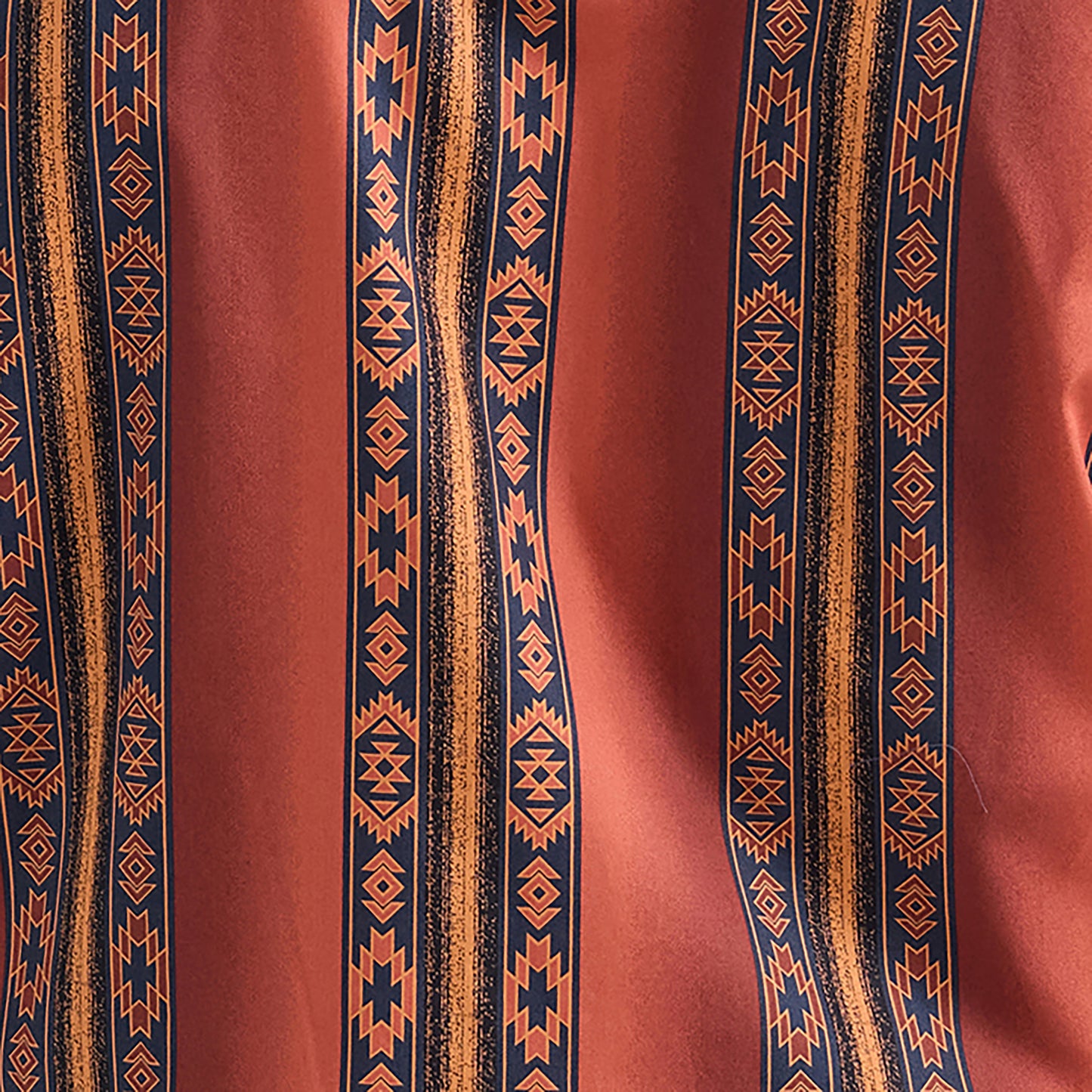 Wrangler x Checotah Western Red Orange Long Sleeve Button Down Shirt