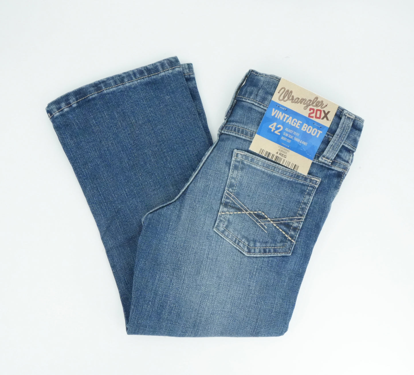 Toddler Boy’s Wrangler 20x Vintage Boot Cut Slim Fit Medium Blue Jean