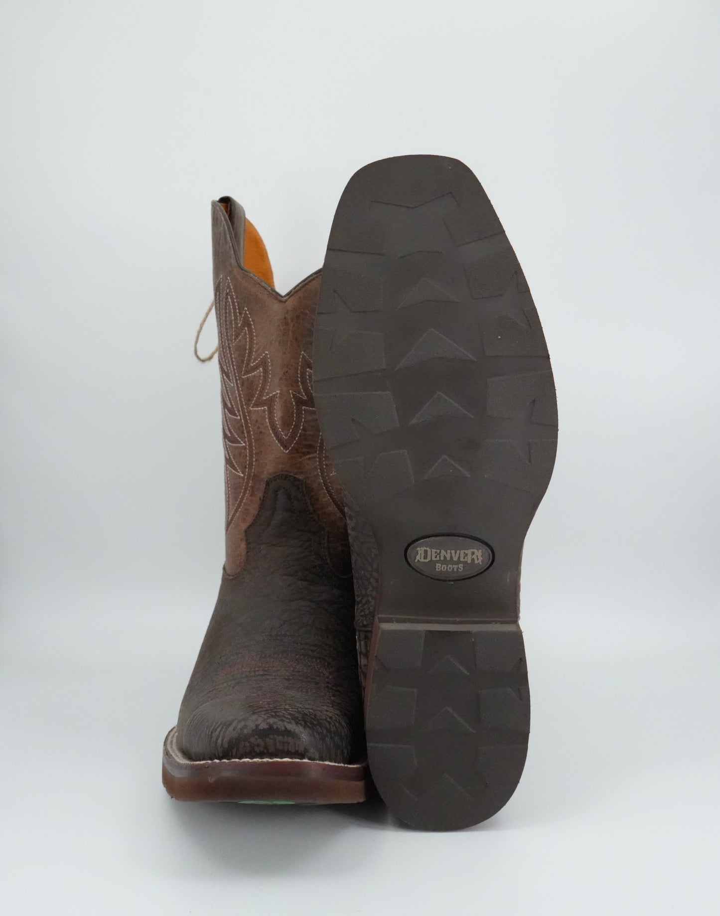 Denver Boots Men's Bull Shoulder Brown Semi Square Toe Boot