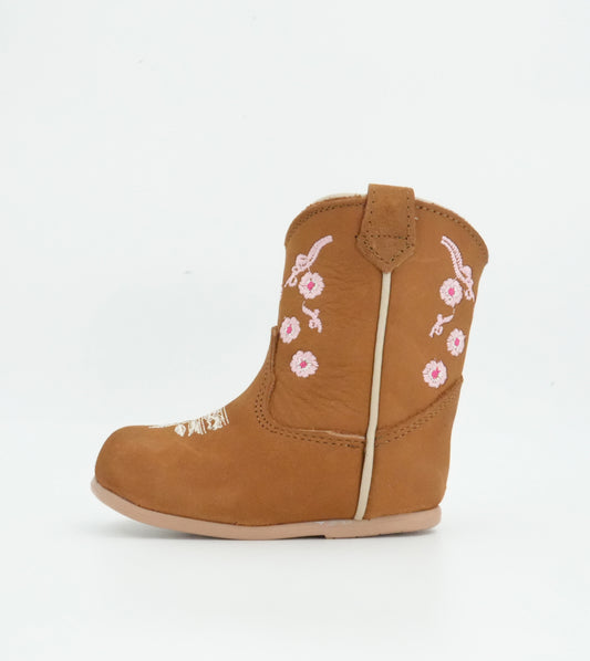 Hooch Infant / Toddler Flowers Cinnamon Boot