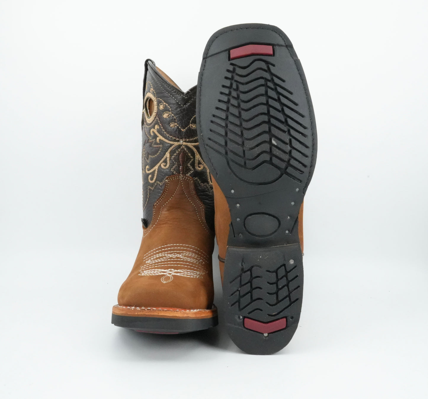 La Sierra Jr’s Nobuck Hazelnut Square Toe Boot