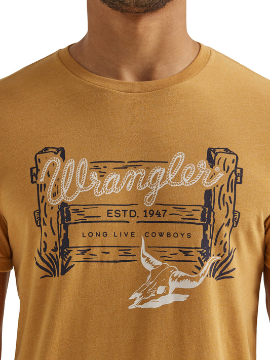 Wrangler Men's Rope Logo Gold T-Shirt