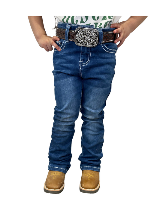 Girl's Miranda Bling Ace Pocket Indigo Bootcut Jean