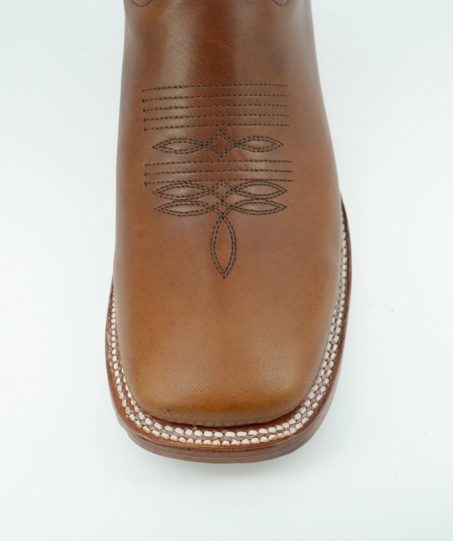 A&A Women's Mahogany Genuine Leather Wide Square Toe Boot