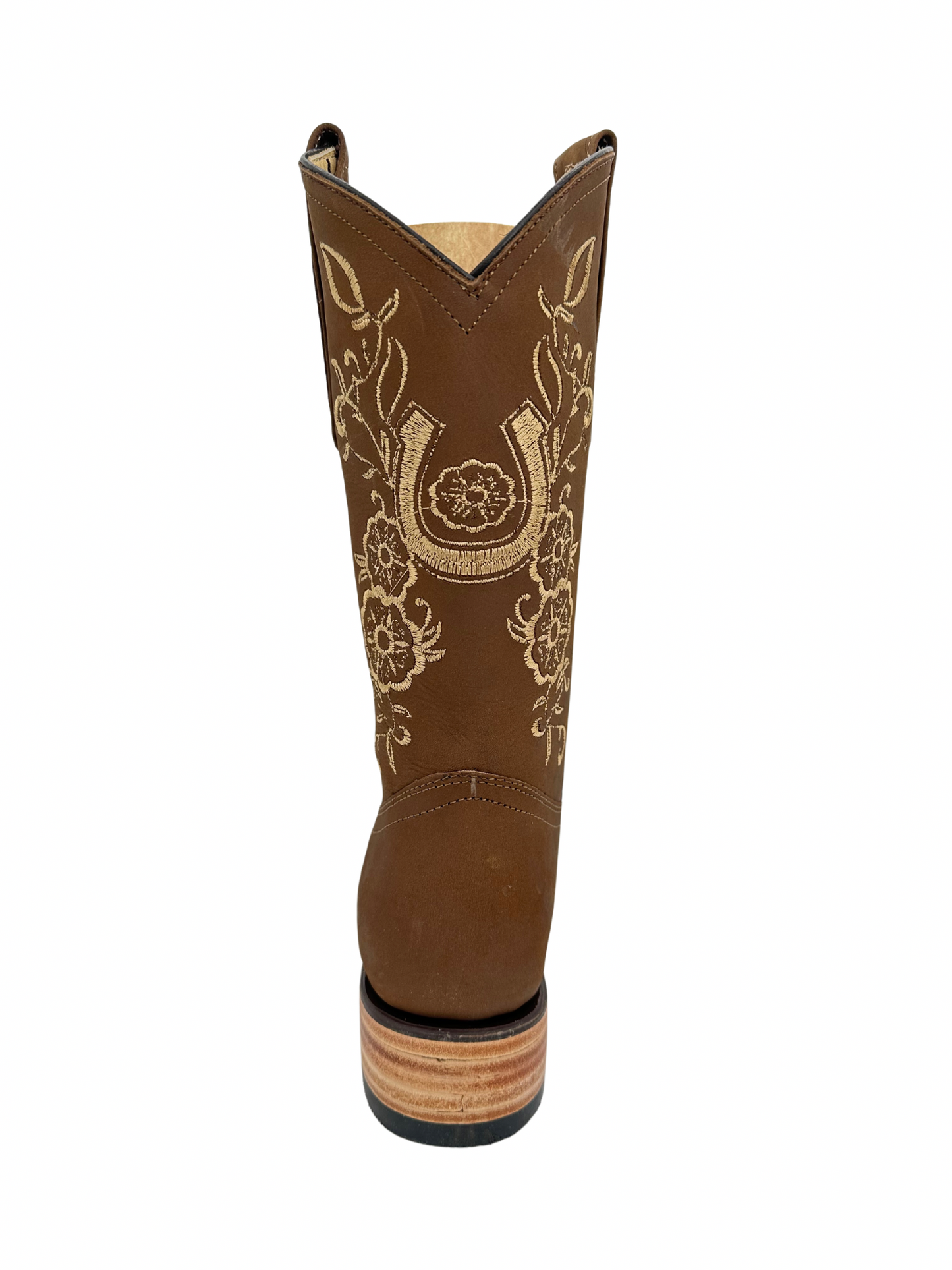 Centenario Women's Papaya Floral Horseshoe Square Toe Boot