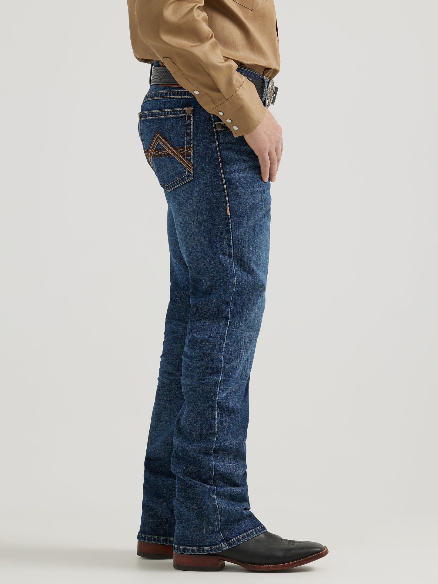 Rock 47 By Wrangler Men's Dark Blue Slim Fit Bootcut Jean