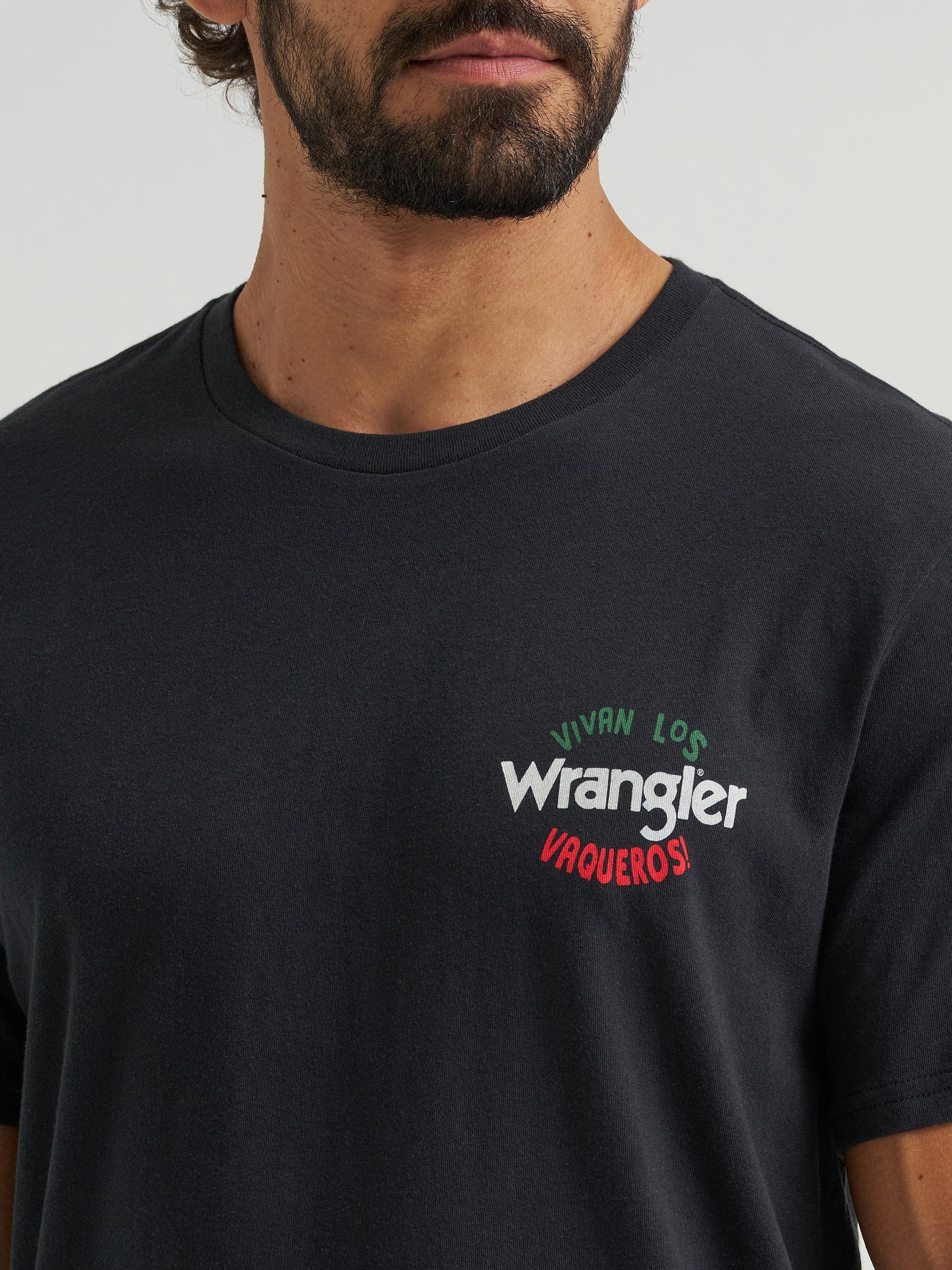 Wrangler Men's Mexico Horse Rider Graphic Short Sleeve Black T-Shirt
