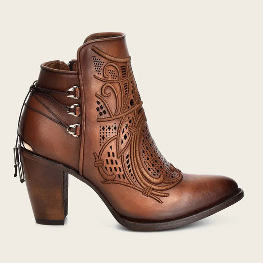 Cuadra Women's Western Honey Embroided Bovine Leather Bootie