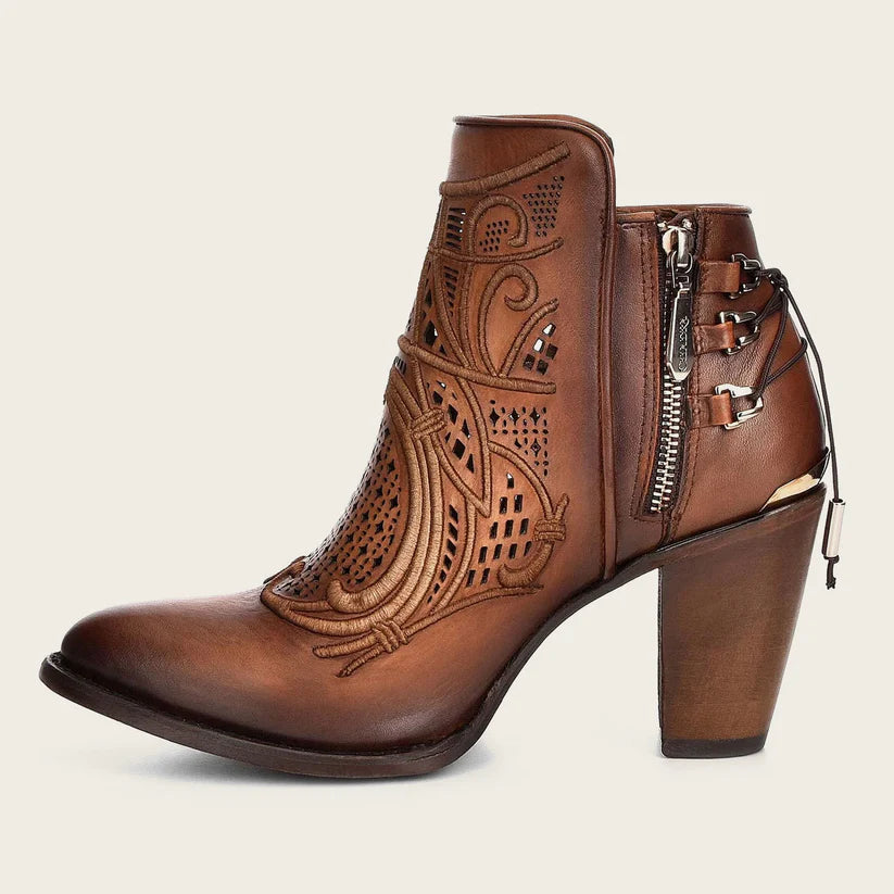 Cuadra Women's Western Honey Embroided Bovine Leather Bootie