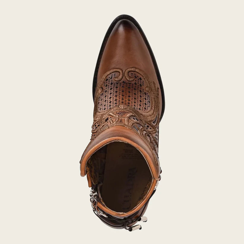 Cuadra Women's Western Honey Embroided Bovine Leather Bootie