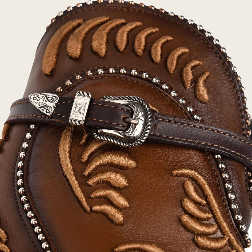 Cuadra Women's Embroided Honey Leather Western Bootie