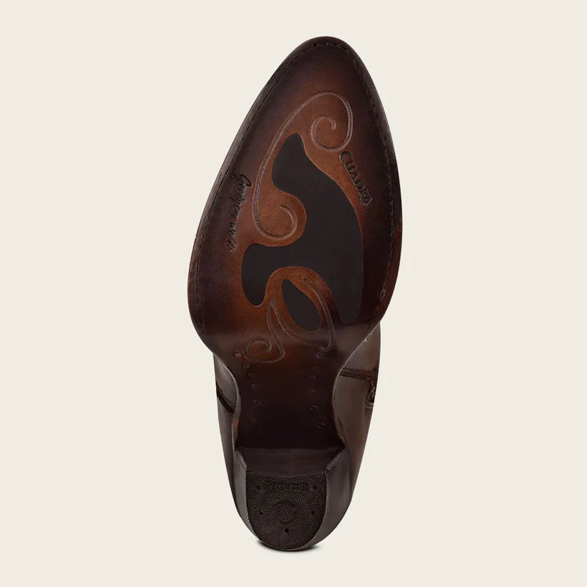 Cuadra Women's Embroided Honey Leather Western Bootie