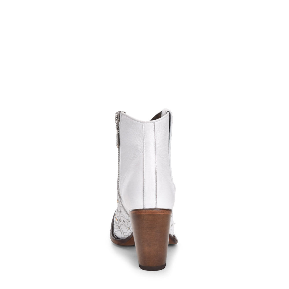 Cuadra Women's Handwoven White Studded Bootie