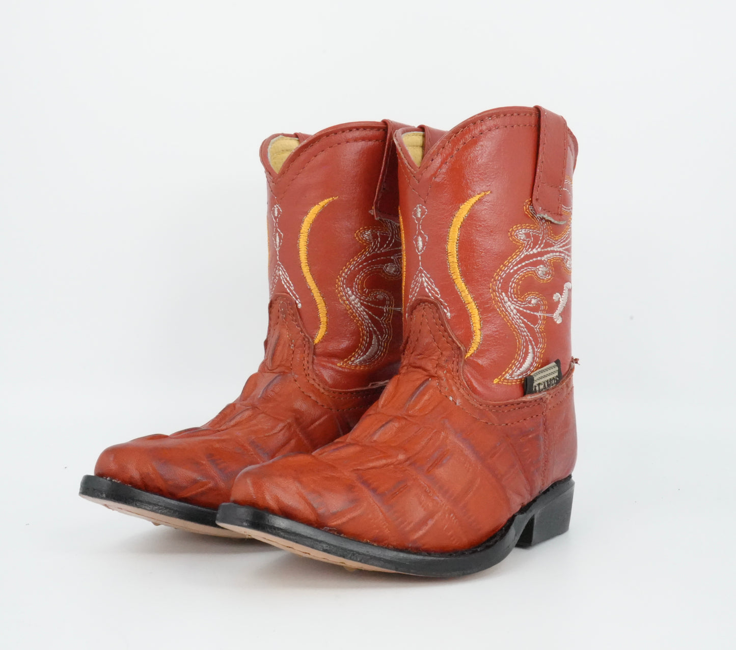 Alamos Toddler Cognac Imitation Caiman Tail Boot