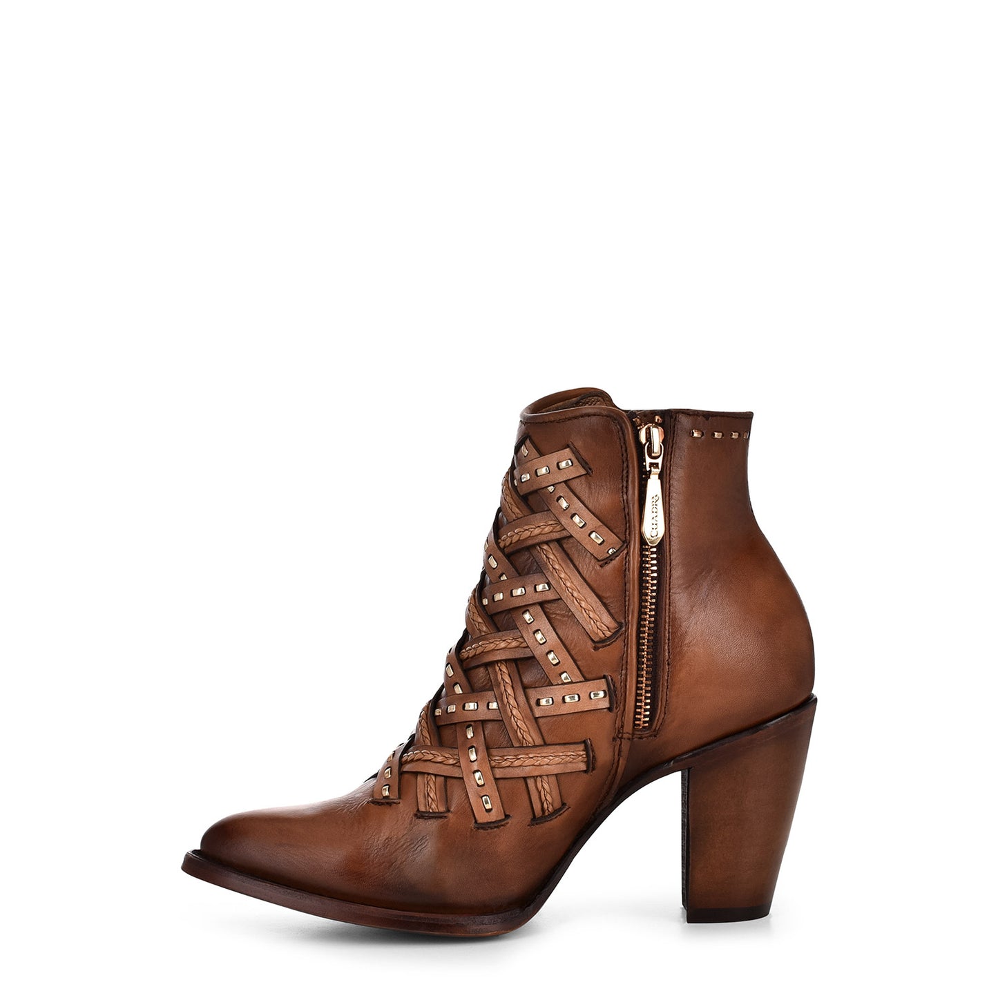 Cuadra Women's Brown Woven Leather Bootie