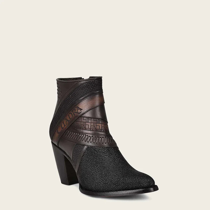 Cuadra Women's Black Genuine Stingray Leather Bootie