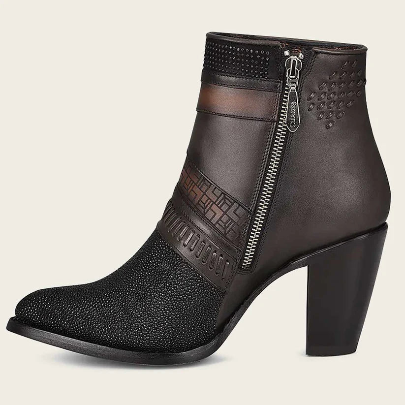 Cuadra Women's Black Genuine Stingray Leather Bootie