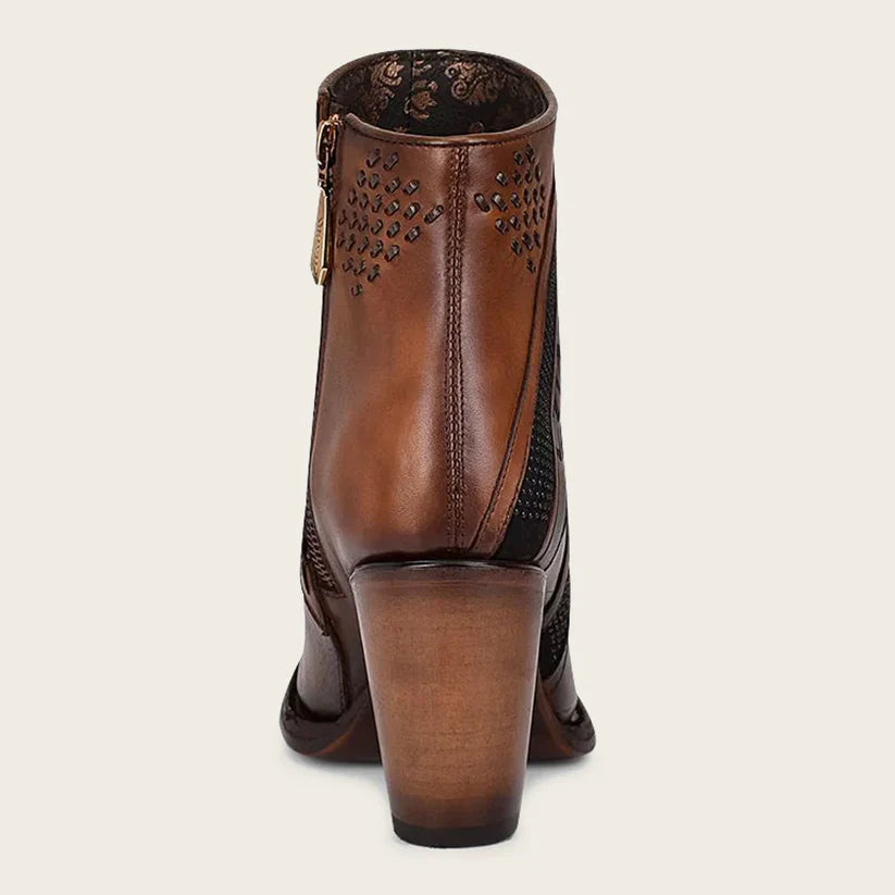 Cuadra Women's Hand Painted Brown Leather Bootie