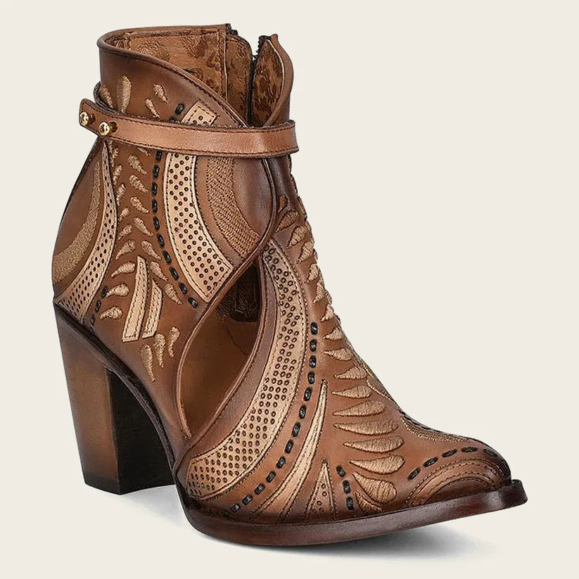 Cuadra Women's Embroided Maple Leather Bootie