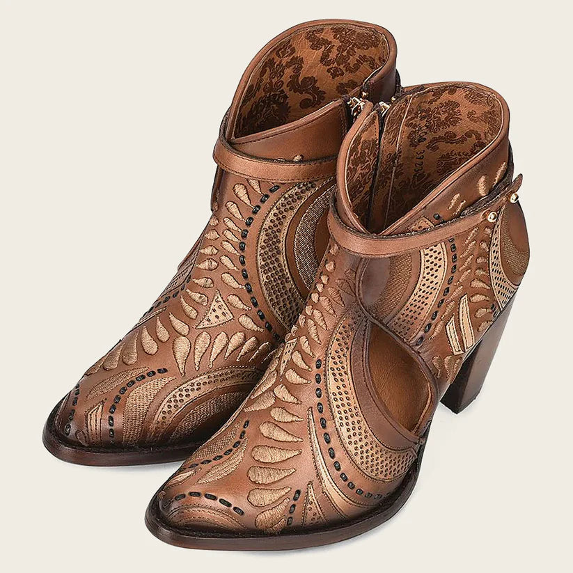 Cuadra Women's Embroided Maple Leather Bootie