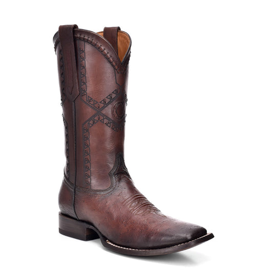 Cuadra Men's Brown Genuine Ostrich Belly Leather Boot