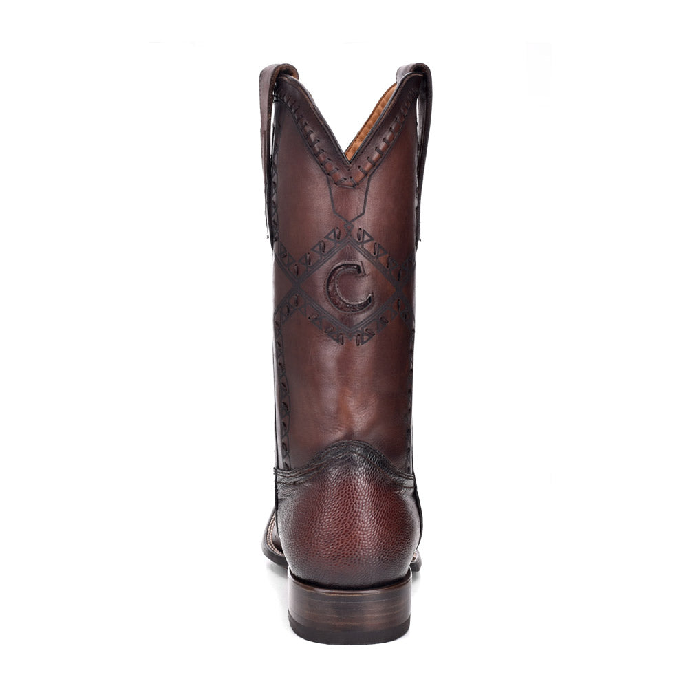 Cuadra Men's Brown Genuine Ostrich Belly Leather Boot