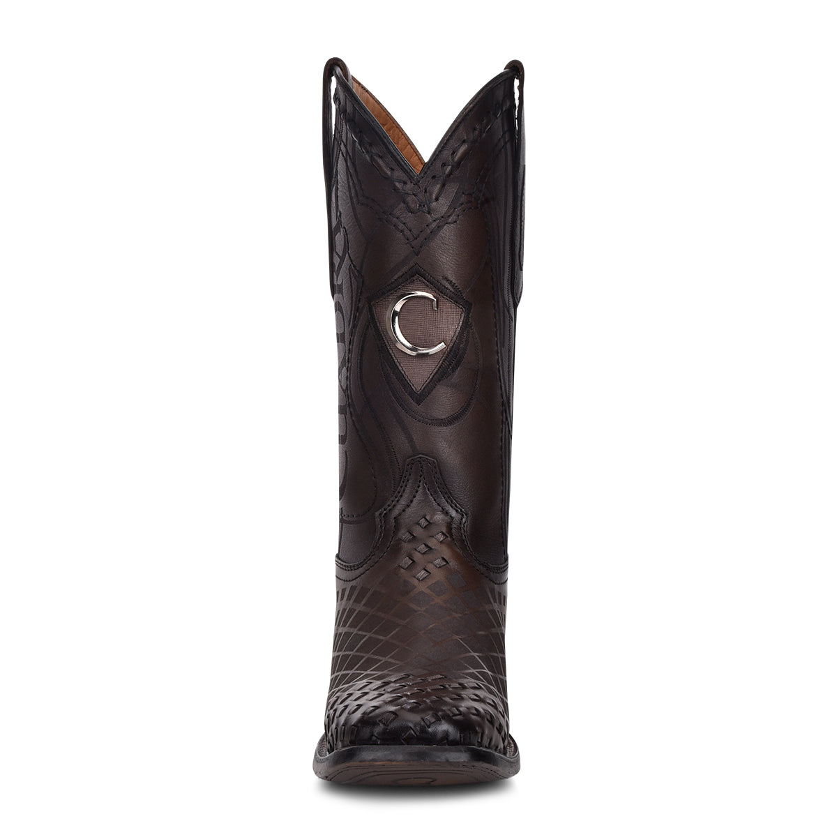 Cuadra Men's Black Woven Square Toe Leather Boot