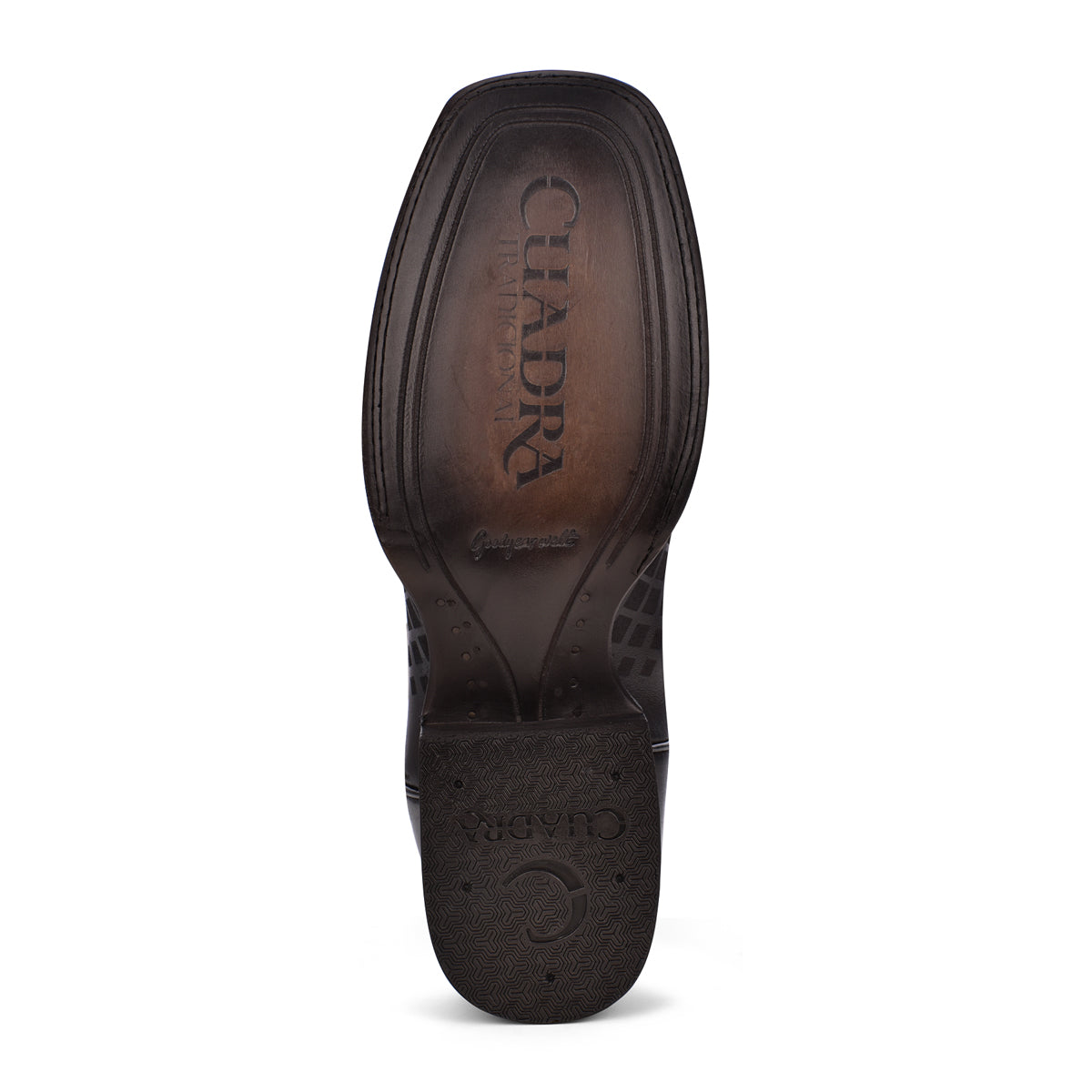 Cuadra Men's Black Woven Square Toe Leather Boot